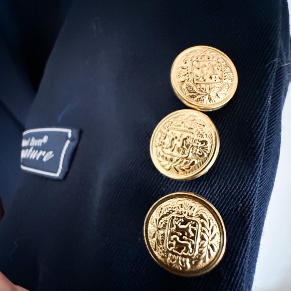 Vintage Michael Brett Blazer | Blue Mens Blazer, Gold Buttons - Picture 3 of 6
